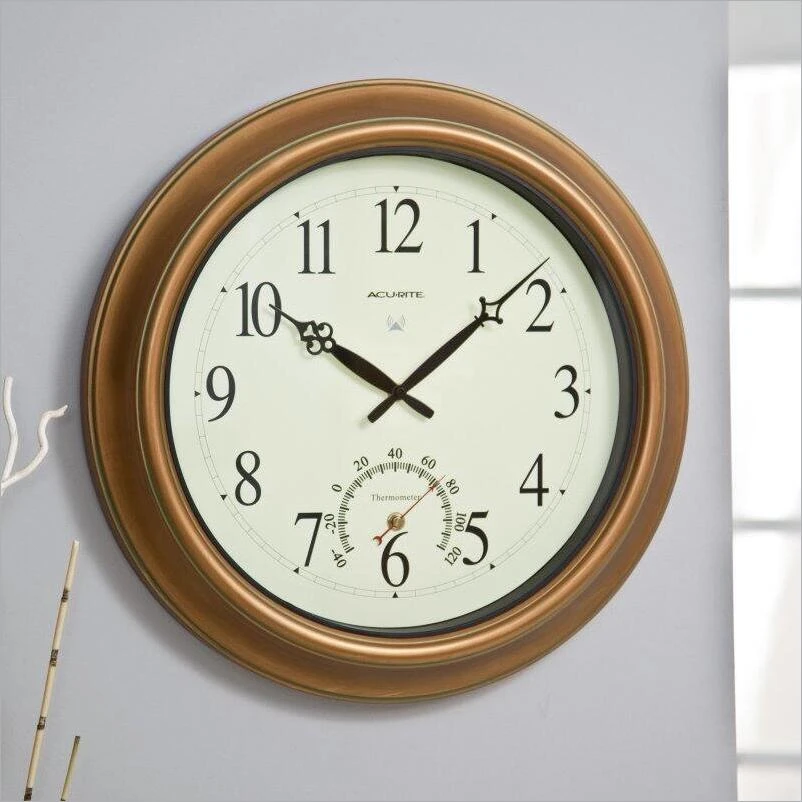 AcuRite 18" Indoor / Outdoor Atomic Wall Clock & Thermometer