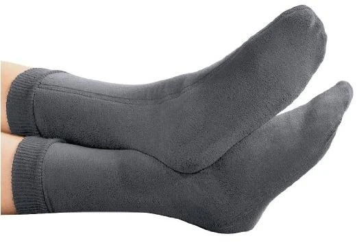 Living Health Products W-SOC-300_Gry-M Fleece Socks - Gray Medium