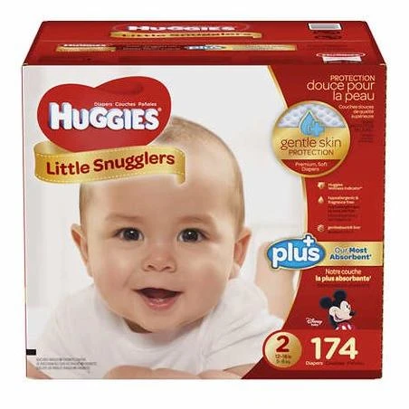 Huggies Little Snugglers Plus Diapers Size 2, 174-count