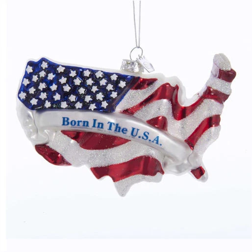 3.5 Inch Noble Gems Glass American Flag Ornament - Multi-color