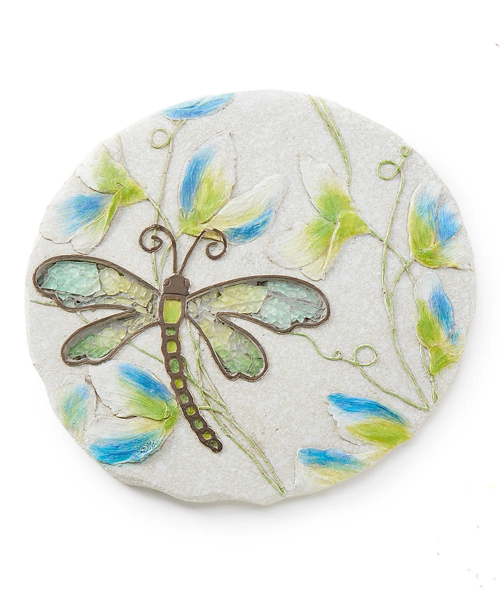 Giftcraft  Outdoor Wall Decor Bird - Aqua & Purple Floral Hummingbird Round Wall Plaque