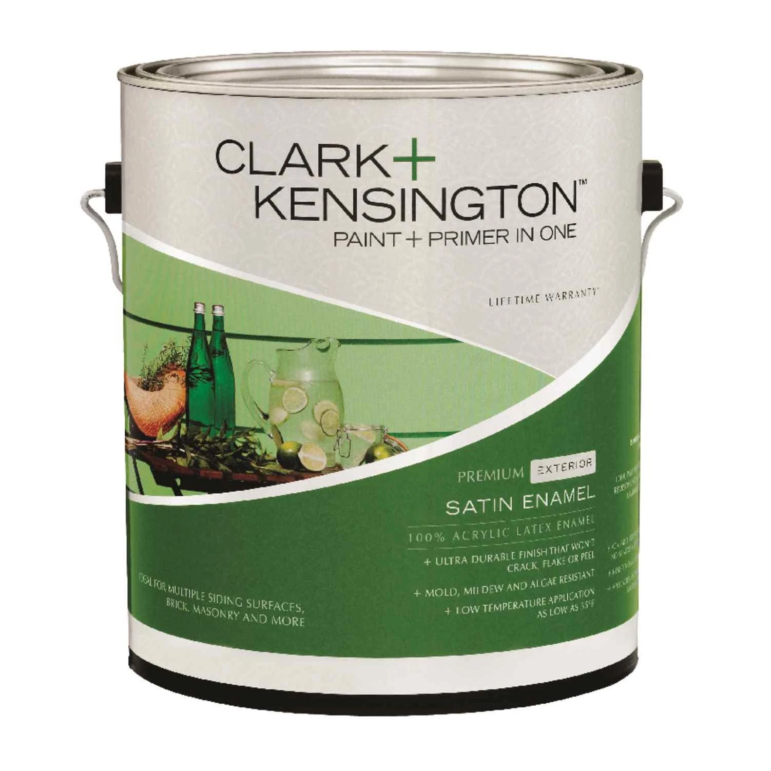 Clark+Kensington Satin Designer White Acrylic Latex House/Trim Paint 1 gal.