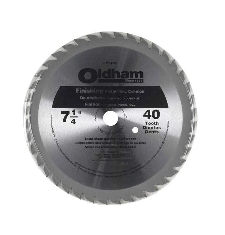 Oldham 7-1/4 in. Dia. x 5/8 in. Carbide Tipped Circular Saw Blade 40 teeth 1 pk