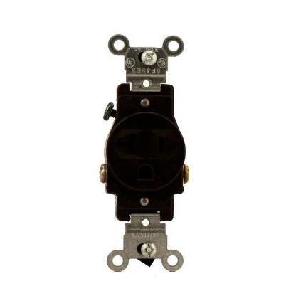 Leviton 15A Brown Commercial Grade 5-20R Shallow Single Outlet