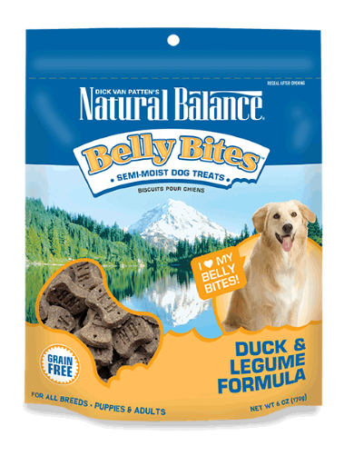 Natural Balance Belly Bites Grain Free Duck & Legume Semi-moist Dog Treats, 6 Oz.