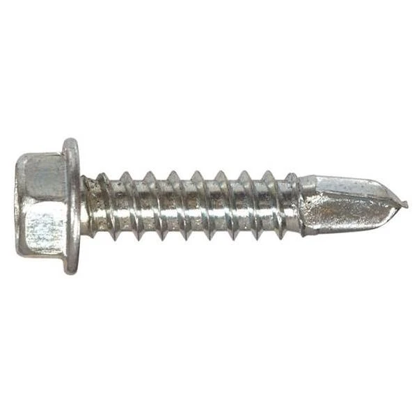 Hillman 1/4‑14 Hex Washer‑Head Self‑Drilling Screw – Zinc‑Plated Steel, 1‑Inch