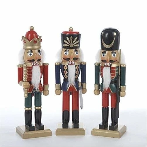 10 Inch Nutcracker Soldier - Assorted Designs, Set Of 3
