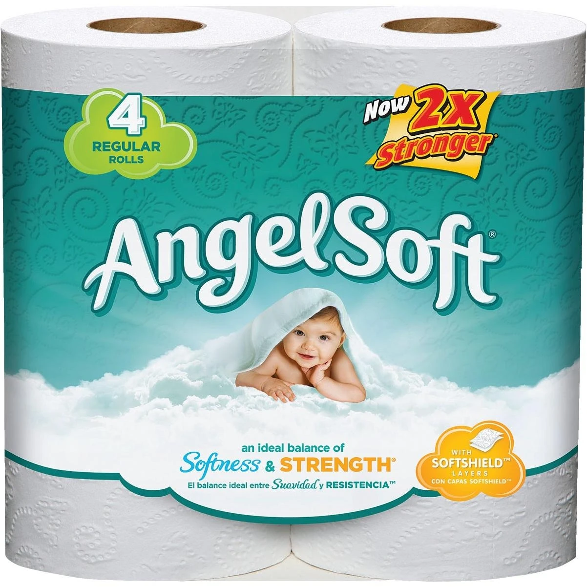 4 Pack White Bathroom Tissue - Soft, Absorbent, 2-ply Rolls