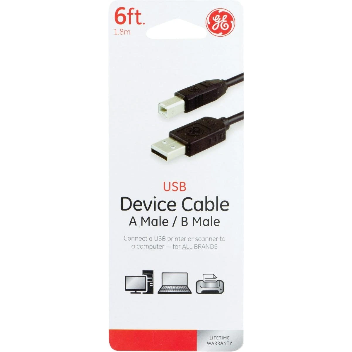 6ft Usb 2.0 A-male To B-male Cable - High Speed Data Transfer