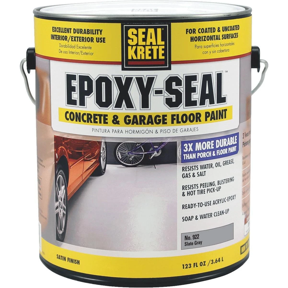 Seal Krete Epoxy-Seal Satin Concrete & Garage Floor Paint, Slate Gray, 1 Gal.