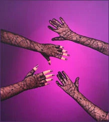 Spider Web Gloves With Fingers For Halloween Costume Accessory - Model Fw8109wf