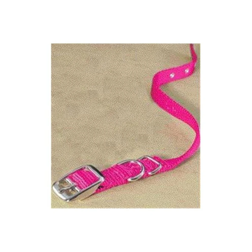 Hamilton Single Thick Nylon Dog Collar, Hot Pink, 5/8 Inch X 14 Inch