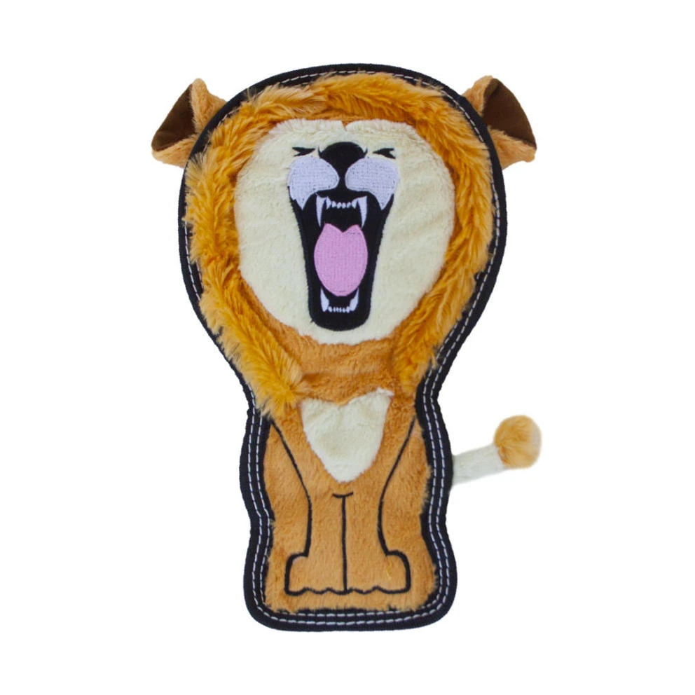 Outward Hound Tough Seamz Lion Dog Toy, Gold, Medium, Squeaker