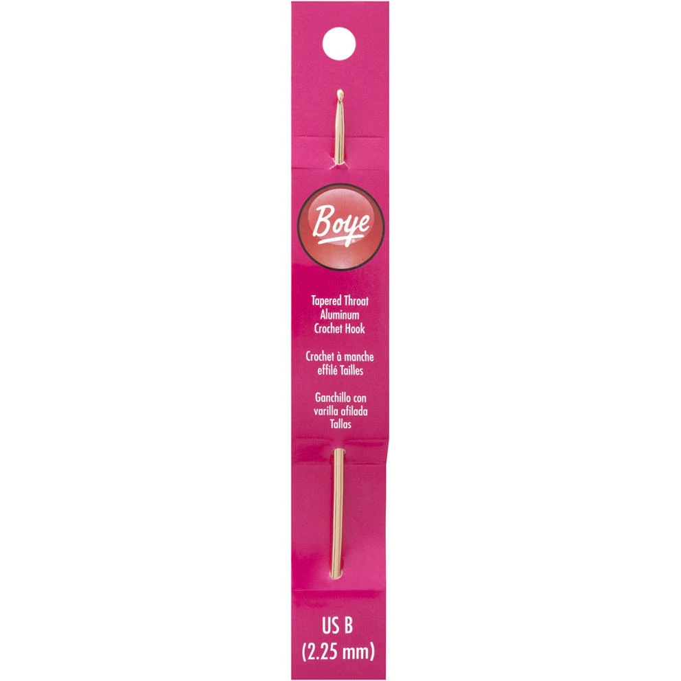 Boye 6" Aluminum Crochet Hook Size B1 2.25mm - 15cm