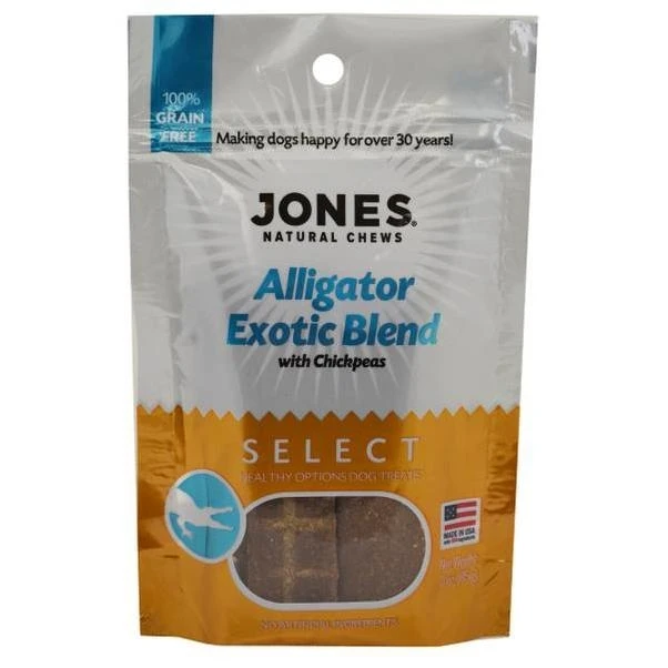 Jones Natural Chews 52566308 Exotic Alligator Dog Food - 3 oz