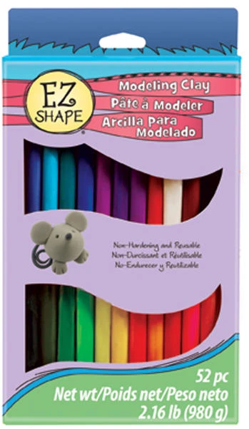 Ez Shape 52‑Piece Color Sampler Modeling Clay – Vibrant Polymer Clay Set for Crafts & Kids