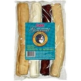 Imspet 680155 10 in. Rawhide Retriever Assorted Rolls 1 lbs - Pack of 4