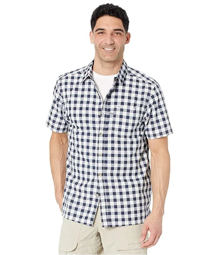 Columbia Men's Super Slack Tide Camp Shirt - Medium - Collegiate Navy Palaka Plaid