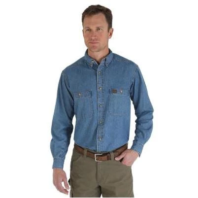 Men's Size 2X-Large Tall Antique Denim Work Shirt