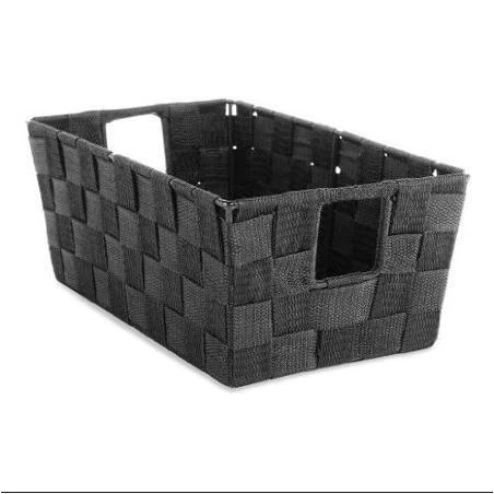 Whitmor Small Woven Shelf Tote in Black