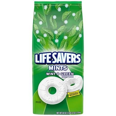 Life Savers Wint O Green Breath Mints Bulk Hard Candy (60 oz.)