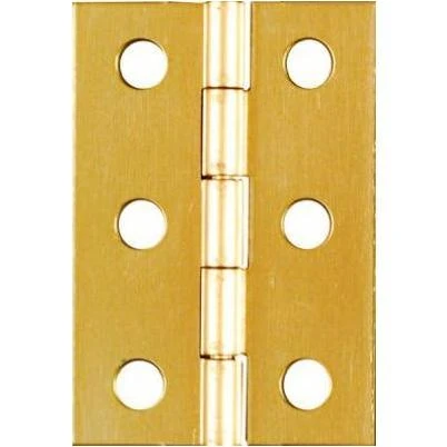 2-Pk., 2 x 1-3/8-In. Broad Hinges, Light-Duty, Brass