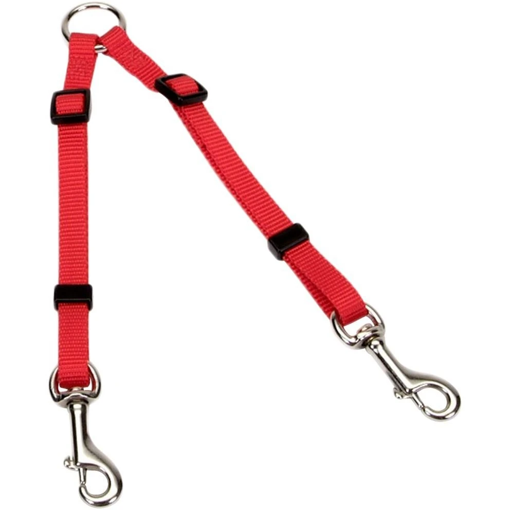 Adjustable 3/8" Nylon Dog Coupler - Red, 18-24 Inches