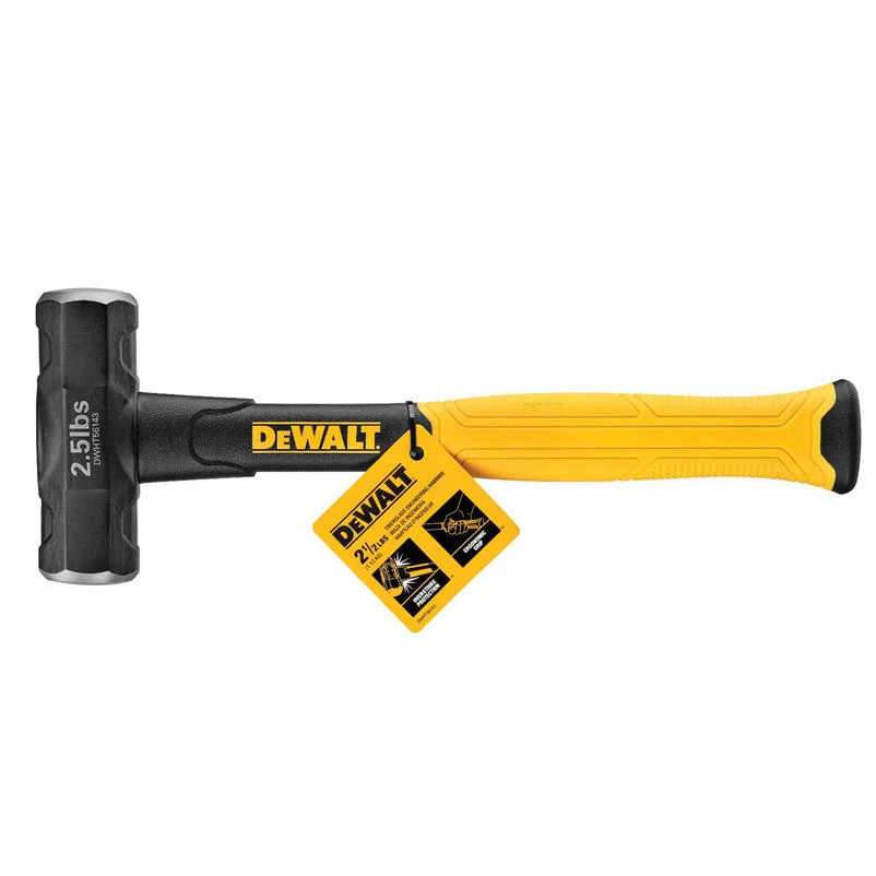 DEWALT 2.5‑lb Engineer Hammer with Fiberglass Handle – Forged Steel Head