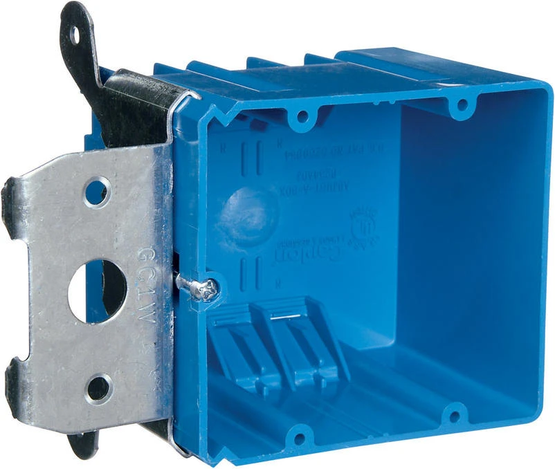 Carlon 3-5/8 in. 31 Rectangle PVC 2 gang Outlet Box Blue