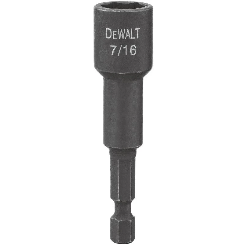 DEWALT Impact‑Ready 7/16" Hex Nut Driver (DW2228IR) – 2.56" Length, 1/4" Shank