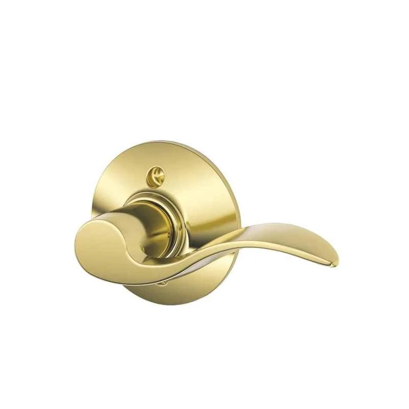 Schlage Accent Bright Brass Steel Dummy Lever 2 Grade Right Handed