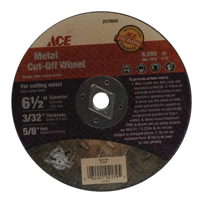 Ace 6-1/2 in. Silicon Carbide Metal Cut-Off Blade 0.09 in. thick x 5/8 in. 1 pc.