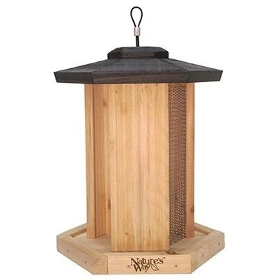 Cedar Triple Chamber Bird Feeder