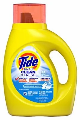 Tide Simply Clean & Fresh Liquid Laundry Detergent, Refreshing Breeze, 34 Fl Oz