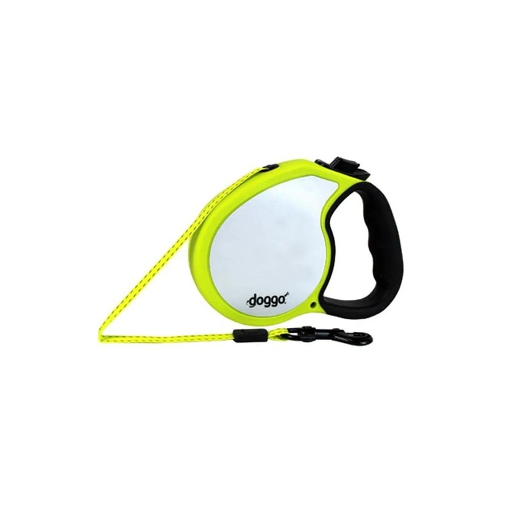 Dgo Rlsh Ny Md 13 Ft. Reflective Retractable Dog Leash - Neon Yellow, Medium