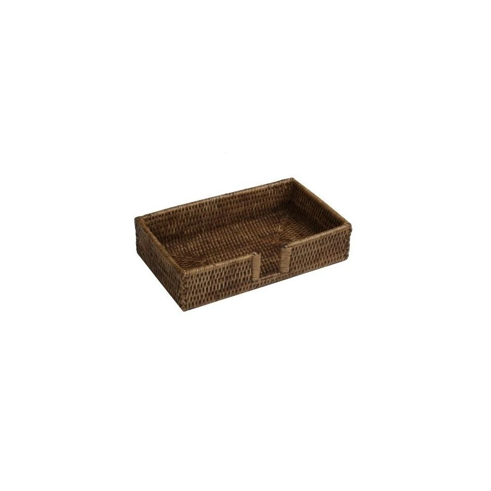 Entertaining with Caspari Rattan Guest Towel Holder, Brown, 1-Count