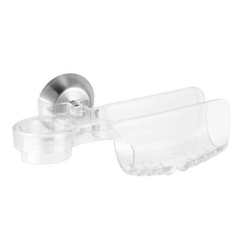 Forma Power Lock Sink Cradle With Brush Holder - Clear/brushed Stainless Steel