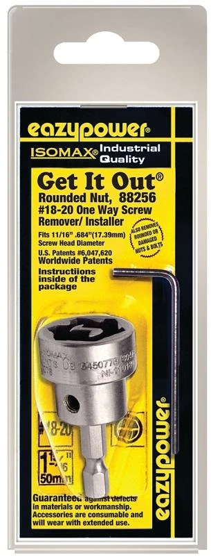 Eazypower 88256 One Way Screw Remover, #18 to #20 Bolt/Screw, HSS