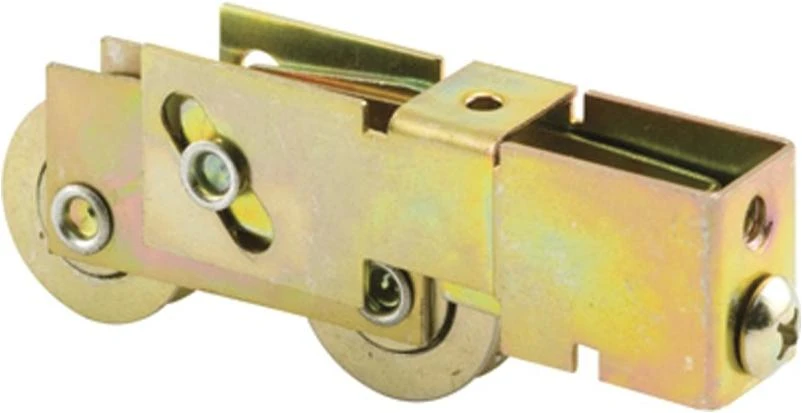 Prime-Line D 1791 Roller Assembly, 1-1/8 in Dia Roller, 5/16 in W Roller, Steel, 2-Roller, Plain Back Mounting