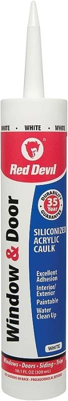 Red Devil 0846 Siliconized Acrylic Caulk, White, -20 to 180 deg F, 10.1 ...