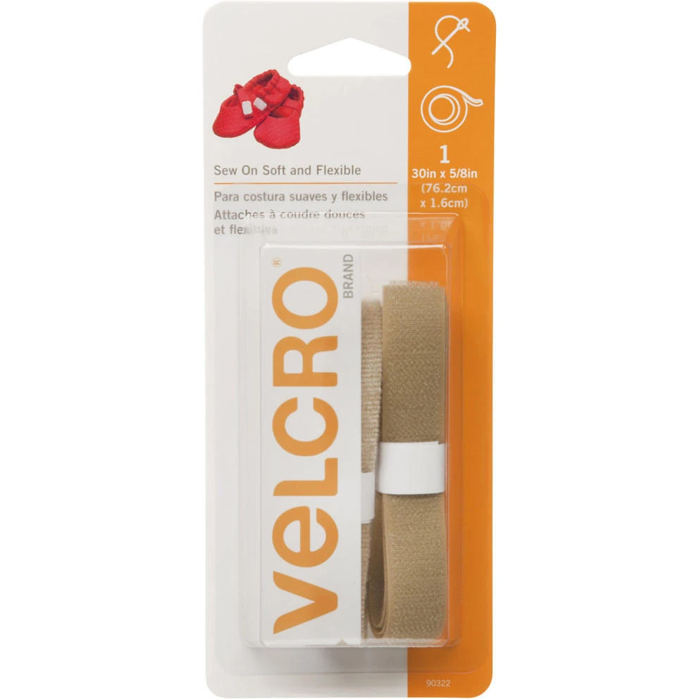 ® Brand Soft & Flexible Sew-on Tape 5/8" X 30" - Beige