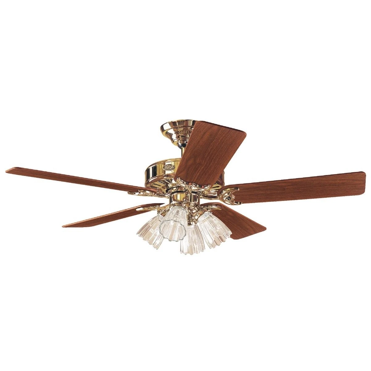 Studio Series 52-inch Ceiling Fan With Light And Bright Brass Finish