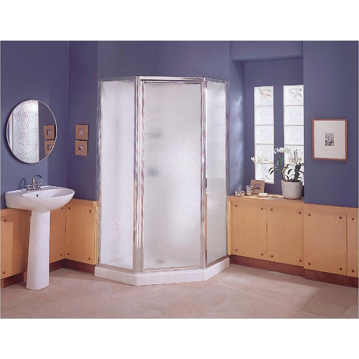 Sterling 38 In. W x 76 In. H White Polypropylene Shower Stall