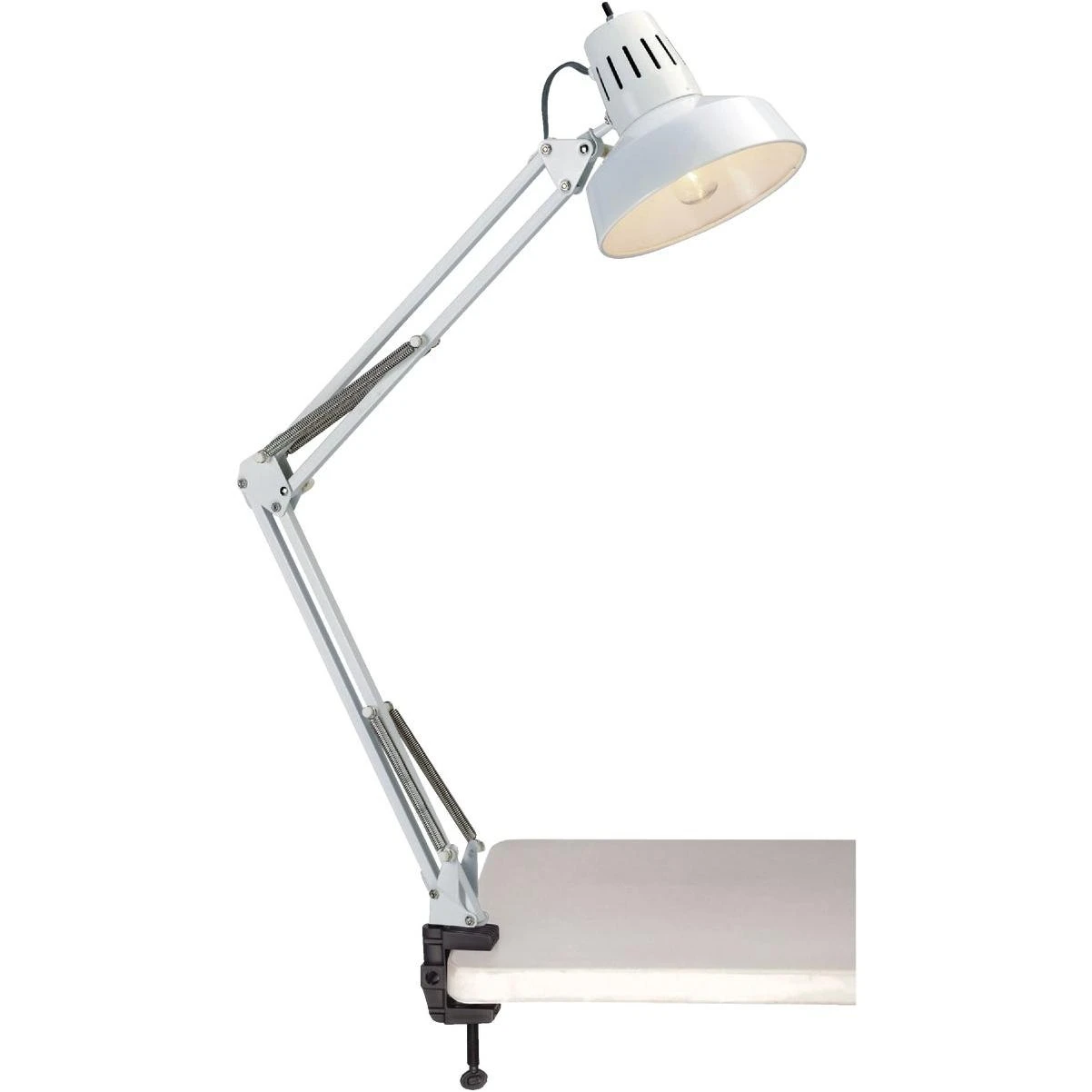 Satco White CFL Clamp-On Drafting Desk Lamp