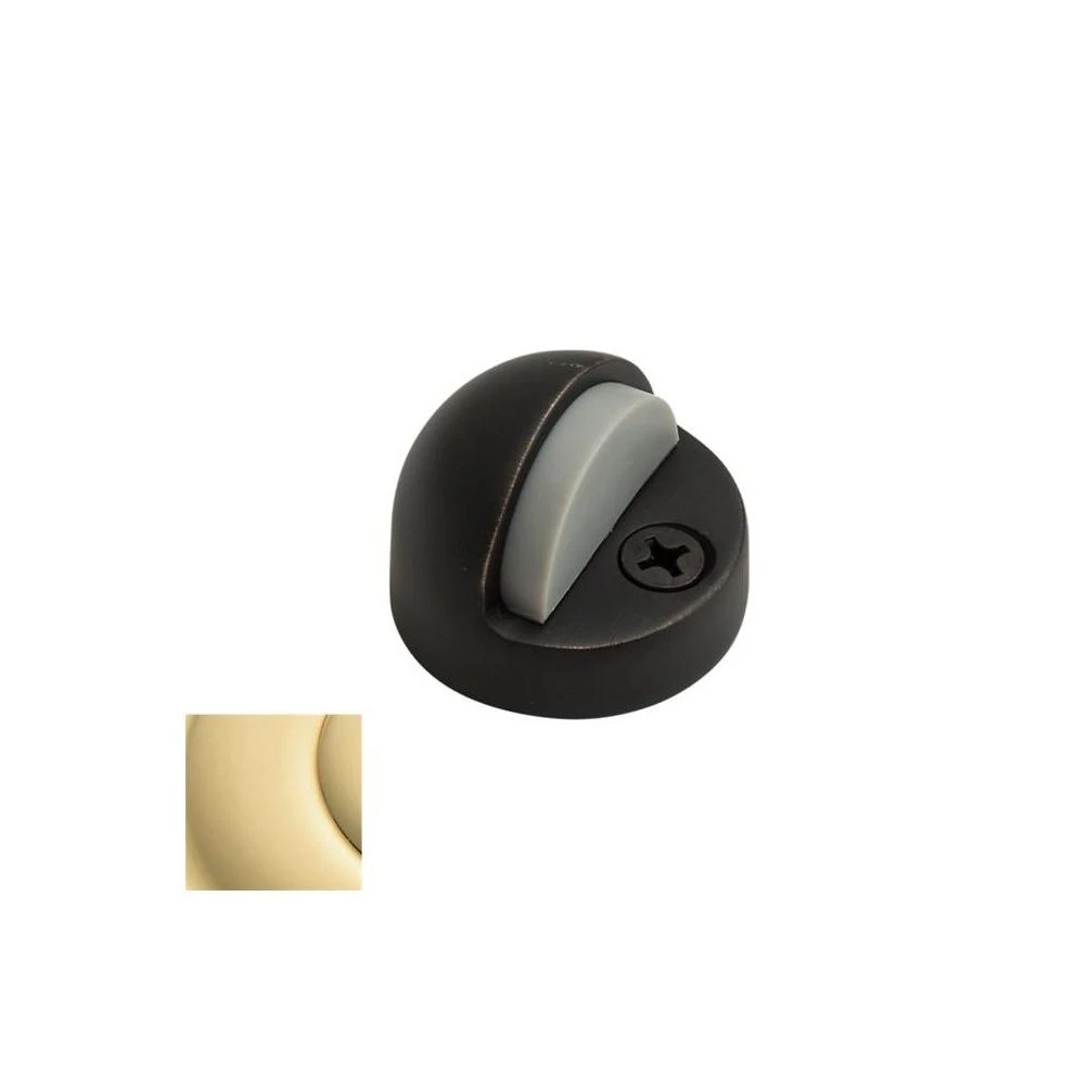 4010030 Polished Brass Half Dome Door Bumper, 1-3/8 Inch Floor Stop