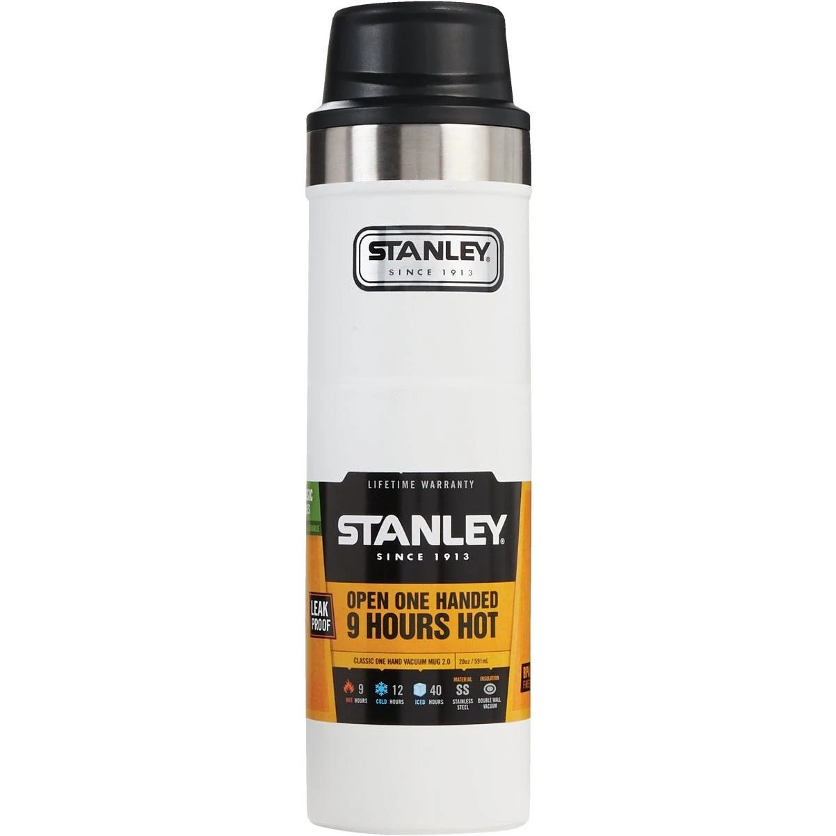 20 Oz. Classic Series One Hand Vacuum Insulated Travel Mug - Polar White