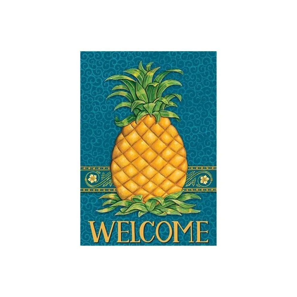 Custom Decor 3119fl Pineapple Welcome Double Sided House Flag