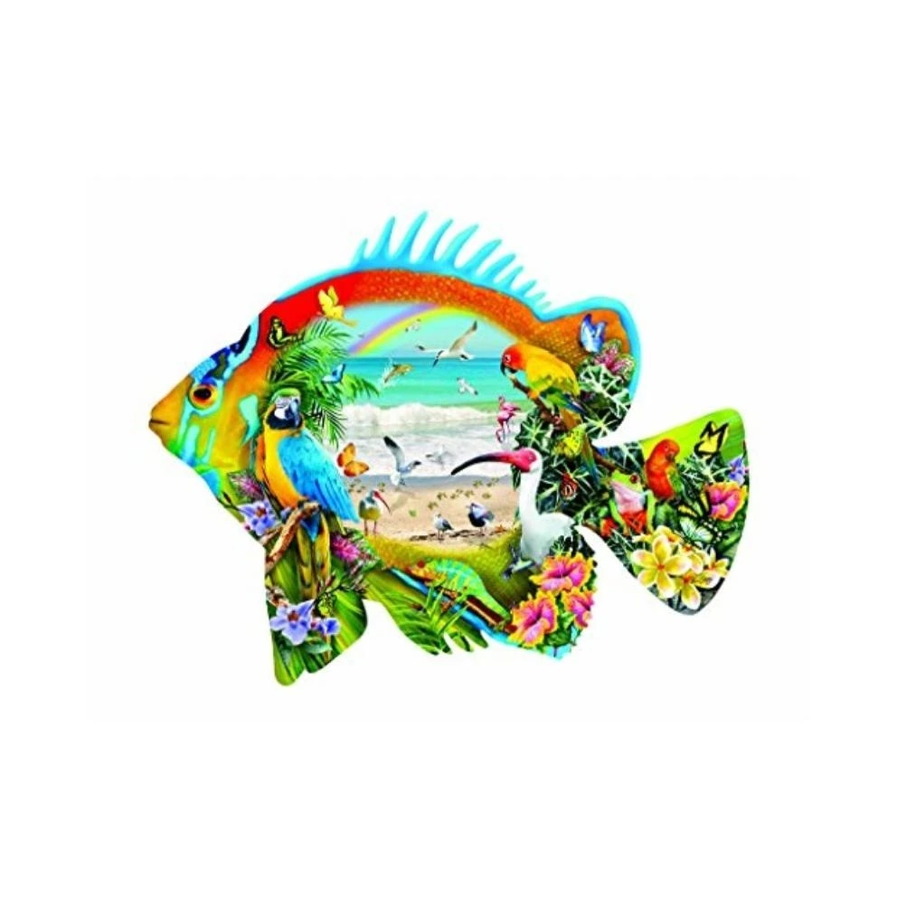 Beachfront Tropical Fish Shaped Jigsaw Puzzle 1000 Pieces By Sunsout