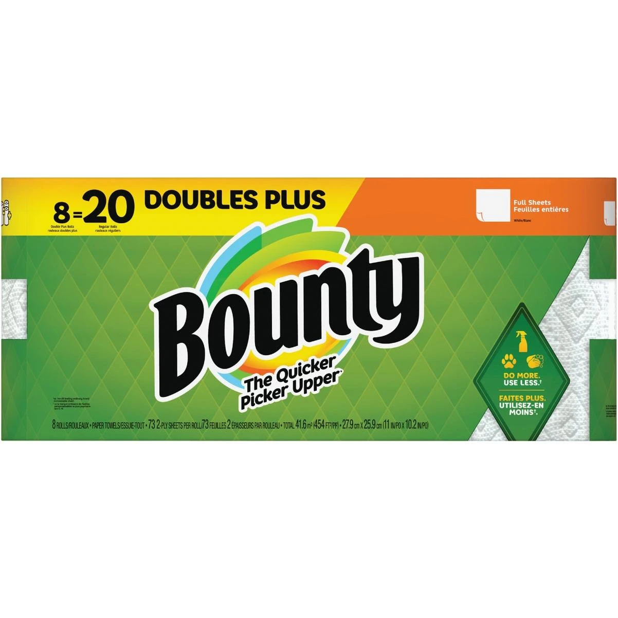 Bounty Double Roll 2‑Ply Paper Towels – White, Pack of 8