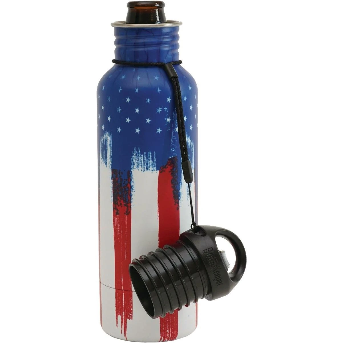 12 Oz. American Graffiti Insulated Bottle Holder With Cap Opener